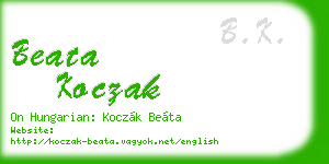 beata koczak business card